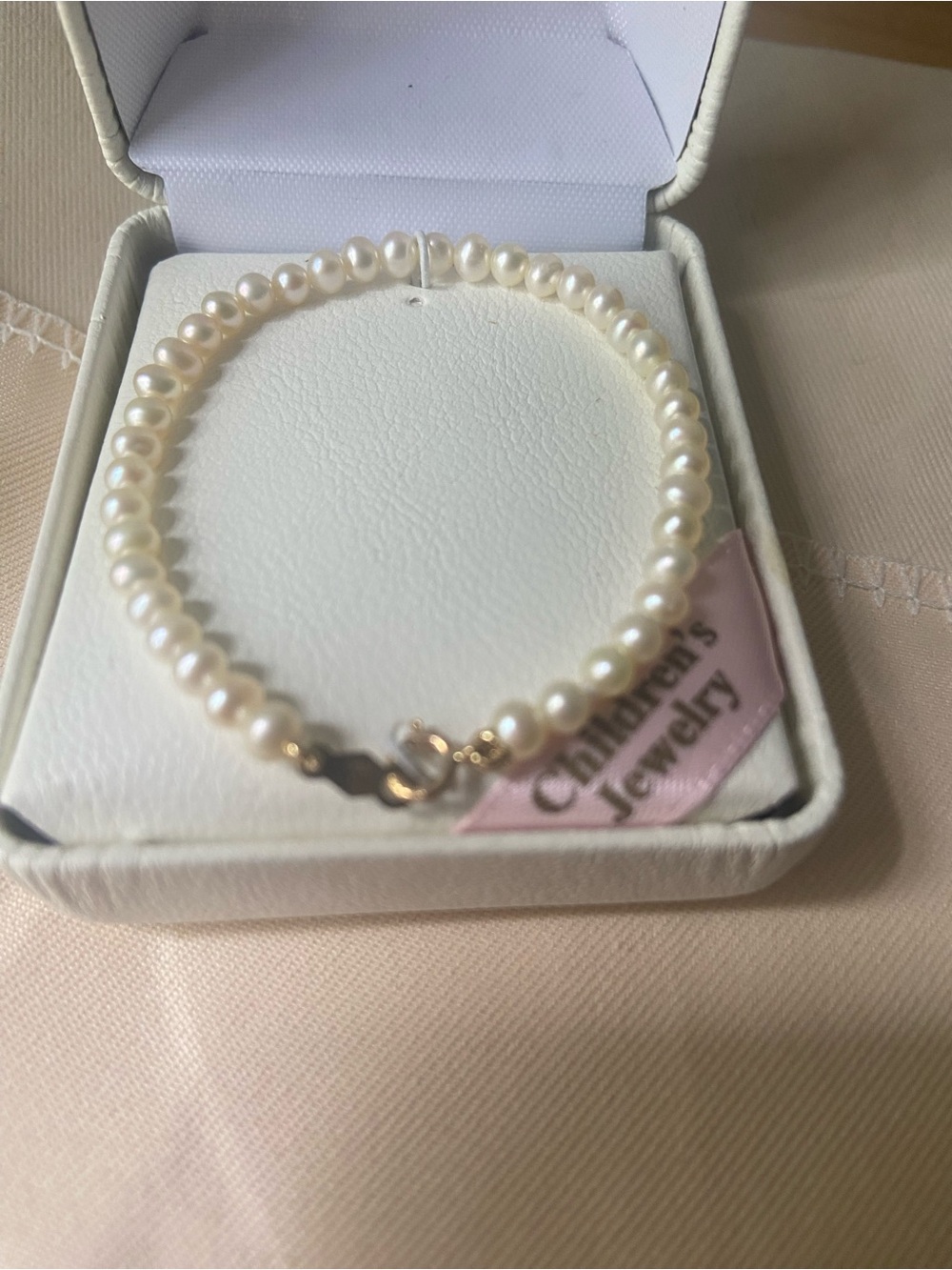 Child's Cultured Pearl Bracelet with 14kt Yellow Gold Bracelet